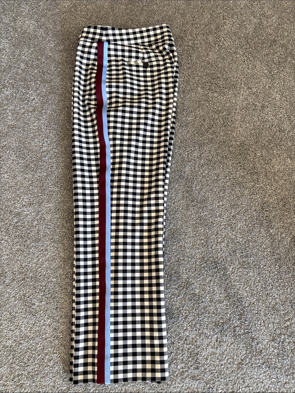 Derek Lam Black and White Gingham Trousers